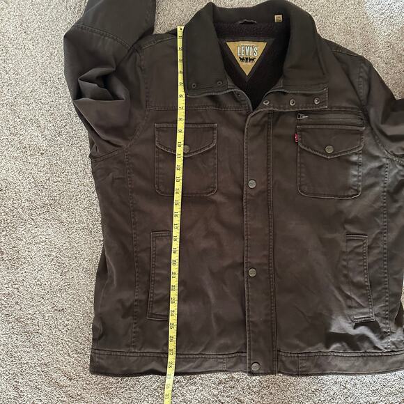 Levi's Men's Trucker Jacket Sherpa Lined Chore Barn Coat Zip Snap Brown Size XXL - Picture 10 of 10